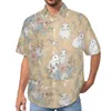 Camisas casuales para hombres camisa de vacaciones vintage vintage en blanco y negro hawaii hombres blusas divertidas mangas cortas diseño tops gran tamaño