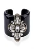 Bangle Hahatoto Trendy Black Harts Inlaid Handgjorda Crystal Pärled Flower Statement Women smycken 32978402149