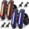 1PCS Rechargeable USB LED Bicycle Tail Light Mountain Bike Safety Warning Front And Rear Flashing Lights Night Riding Accessory