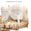 Mosquito Not Canopy Bed White Net Four Corner Post Curtain Netting Mosquito Bedding For Girls Bedroom Decoration