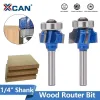 Xcan Milling Cutter 1/4 "Coin de tige d'arrondissement Bits Router Bit Wood Gravure Bit Mill de chanfrein pour outil de travail du bois