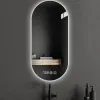 Miroir mural ovale Miroir de salle de bain LED de maquillage éclairé miroir créatif créatif moderne Smart Dekoracyjne lustra Décoration de salon