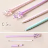 Pens 12pcs yenilik sevimli kristal tek boynuzlu at kalemler komik lazer akrilik kawaii tükenmiş kırtasiye okulu siyah mavi mürekkep kawai şey