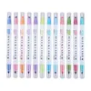 2pcs/Set Milkliner Highlighter Pen Stationery Double Hed Fluorescent Marker Pen 12 Color