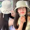 Beralar 2024 INS Kore dantel pamuk kova şapkaları Kadın İlkbahar ve Yaz Açık Seyahat Hafif Güneşlik Güneş Koruyucu Harajuku Havza Kapakları