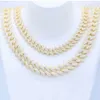 2024 Partihandel Iced Out Link Chain smycken Halsband Kubansk kedja Kina Packing Halsband Kvalitet 925 Sterling Silver Hiphop 2 ~ 3 dagar