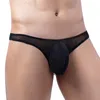 Cinguani bianchi sexy di lingerie maschile trasparenti see attraverso pantaloncini di vendita calda mutande in maglia a T Tanga Hombre