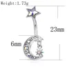 2pcs/Los sexy Sterne Mond ab Farbe Bauch Piercing Body Jewelry Button Ring Navel Nombril Piercing Modeschmuck