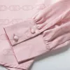 Camicette da donna naviu rosa stampato 2024 camicia da donna primaverile camicia coreana golf cravatta a manica lunghe eleganti top sciolte eleganti