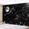 Tapestries Star Moon mode zwart -wit tapijtwand hangende polyester mandala patroon deken thuisdecoratie