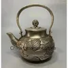 Figurines décoratives Chine Copper blanc Archaïze Phoenix Teapot Crafts Statue