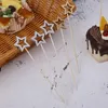 Vorken 50 stcs Wegwerpster Star Shape Bamboo Skeweers Buffet Fruit Vork Cake Dessert Salade Cocktail Stick Bruiloft Party Decor Supplies