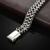 Boys Double-layer Cuban Titanium Steel Fish Scale Bracelet and Trendy Men in Personality Niche Design High-end Accessories