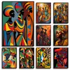 Afrikanische Kunst abstrakte schwarze Frauen Poster und Drucke Leinwand Malerei Wandkunst Bild für moderne Wohnzimmer -Wohnkultur Wandbild