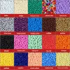 24 perles de millet couleur, perles de riz en porcelaine, perles de riz en verre 2/3/4mm, perles de point de croix de bricolage, perles, 450g / pack