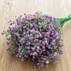 Dekorativa blommor högkvalitativa vita konstgjorda blommor gipsophila mini hortensia diy för bröllop hem babysbreath dekor falskt arrangemang