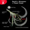 1/3PCs/Lot Soldwater rybołówstwo miękkie spódnice kałamarnicy Wolne jigging Assist Hook Luminous Trolling Przynęty