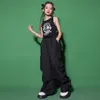 Bambini kpop danza abbigliamento nero giubbotto top top tops maglietta nere pavimenti hip hop cargo per ragazza per la danza jazz abiti da danza jazz