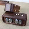 Black Walnut Wood Wood Glow Digital Tube Clock Vintage Electronic Desktop Nixie Clock DIY Digital Watch Table Clocks Gift