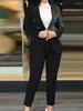 Dwuczęściowe spodnie kobiet jesienna jesień Blazer Blazer Pant Suits Women Loungewear ołówek 2pcs pasujące zestawy solidne kardigan top panie