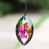 50MM Colorful Rainbow Horse Eye Rugby-shape Crystal Faceted Prism Flower Glass Charm Curtain Suncatcher Chandelier Hanging Decor