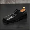 Casual Shoes Fashion Trend Black Leather Men's Flats Loafers Formal Zapatillas Hombre