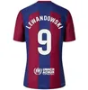 Lewandowski 23 24 25 футбольные майки Karol G Kids Kit Camiseta 2023 2024 FC Футбольная рубашка дома в гостях третья четвертая женщина -игрока плюс размер 4xl Raphinha Ferran Gavi