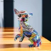 Arts et artisanat Northeuins 18cm Chihuahua do Ornement Raffiti Art Herdicrafts Animaux peints Décor de la chambre à la maison LIVIN ROBS BURANCE L49