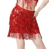 Bag de lentejuelas de la mujer Falda de cadera Belly Dance Hip Flujo Su Sequin Wrap Falda de mujeres Midi Plated Skirt Skirt Hangers