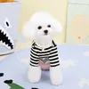 Appareils pour chiens mode attrayable Automne rayé et hiver tricot à tricot Puppy Bichon Vêtements de chat en peluche