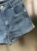 Dames shorts mode contrast kleur patchwork denim streetwear trend hoge taille losse korte jeans 2024 zomer 11xx3039