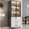 Wooden Luxury Wine Cabinets Kitchen Corner Glass Wall Wine Cabinets Simplicity Storage Estante Vinos Restaurant Furniture QF50JG