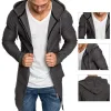 Trendy Men Coat All Match Coat Solid Color Long Spring Jacket Cardigan