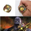 Retro Movie Thanos Infinity Gauntlet Power Cosplay Alloy Ring Color Jewelry Gift Prop Prop Prop Prop