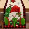 クリスマス格子縞のサンタクローステーブルランナーホームキッチン装飾ヴィンテージリネンダイニングルーム装飾屋内屋外パーティー用品
