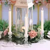 Candle Holders 6Pcs Glass Taper Set Clear Crystal Tall Bulk Holder For Home Wedding Party Valentines Table Decor