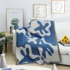 Cobertores Cidade têxtil Ins Ins Blue Coral Pattern Blanket Home Decor Cover Throw Outdoor Camping Campo