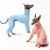 Dog Apparel Italian Greyhounds Clothes Four-legged Autumn Winter Warm Plaid Jumpsuit Elastic Whippets Outfit