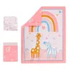 Rainbow und Girrafe Design 3PCS Baby Bettwäsche -Set einschließlich Trösterbett -Krippenrock für Baby Girl Born Gift 240328