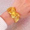 Dubai Golden Women's Bow Bracelet Gold Plated Indian African Hard Bracelet Charming Wedding Ethiopian Arab Handwear Luxury