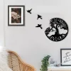 Arbre de vie Birds Mur Autocollant en métal Mur suspendu décor en métal Statue d'art pour balcon porche Porche maison salon