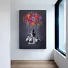 Banksy Street Graffiti Kunstplakat Leinwand Malerei abstrakter Kinder Traum weit weg Wandkunst Bild für moderne Wohnzimmer Wohnkultur