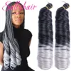 Sallyhair synthétique 24 pouces français bouclées crochet cheveux boucles en spirale tresses
