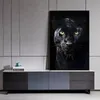 Czarny kot Leopard Panter Portrait Poster Canvas Painting