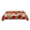 Rote Blume Mohn -Rechteck -Tischdecke 60x90 Zoll Waschbarer Tischdeckel Tisch für Küchen Dinning Party Tabletop Dekoration