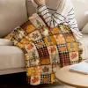 Thanksgiving Pumpkin Blanket Super Soft Flannel Throw Blankets Pumpkin Turkey Maple Leaf Gnome Plaid Blanket Plush Blankets Gift