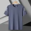 Large mens short sleeve ice silk Tshirt quick drying breathable summer Sportswear sports 240403