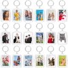 Keychain de trame photo acrylique 10pcs avec glands instantanément INSERT PHOTO PHOTO CACKING BLANQUE ACRYLI