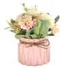 Декоративные цветы искусственное фальшивое тылочное букет гортензии с вазой для украшения обеденного стола