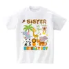 Zoo Animal Geburtstag T -Shirt Family Matching Kleidung Kids Boy Shirt 3 Jahre Party Girls T -Shirt Kleidung Kinder Outfit Custom Name 240327